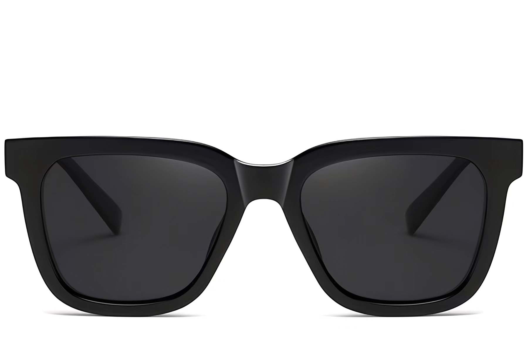 BS2607-0065_Black_Rectangular_Acetate_Sunglasses_front