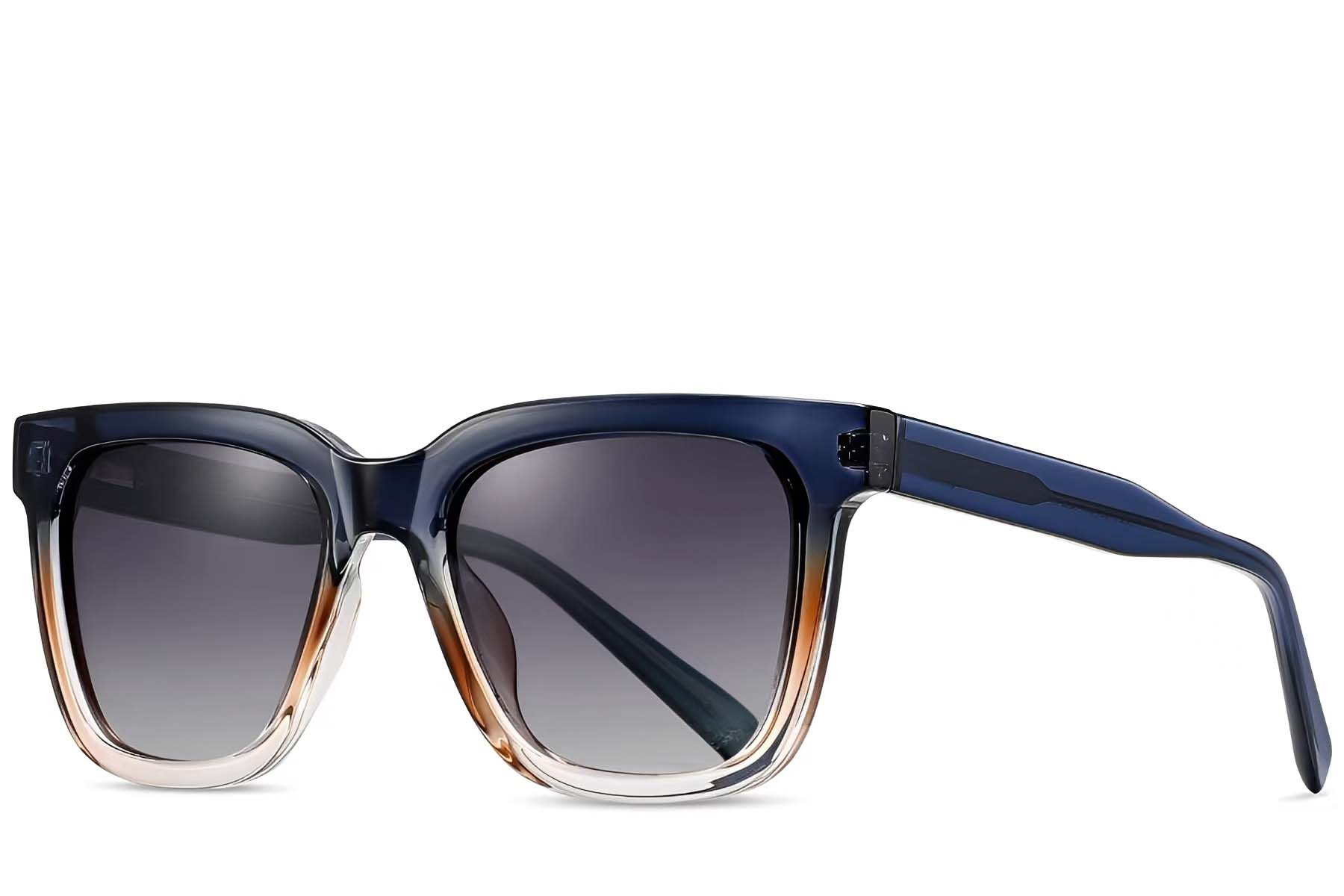 Rectangular Blue Acetate Sunglasses #BS2607-0067
