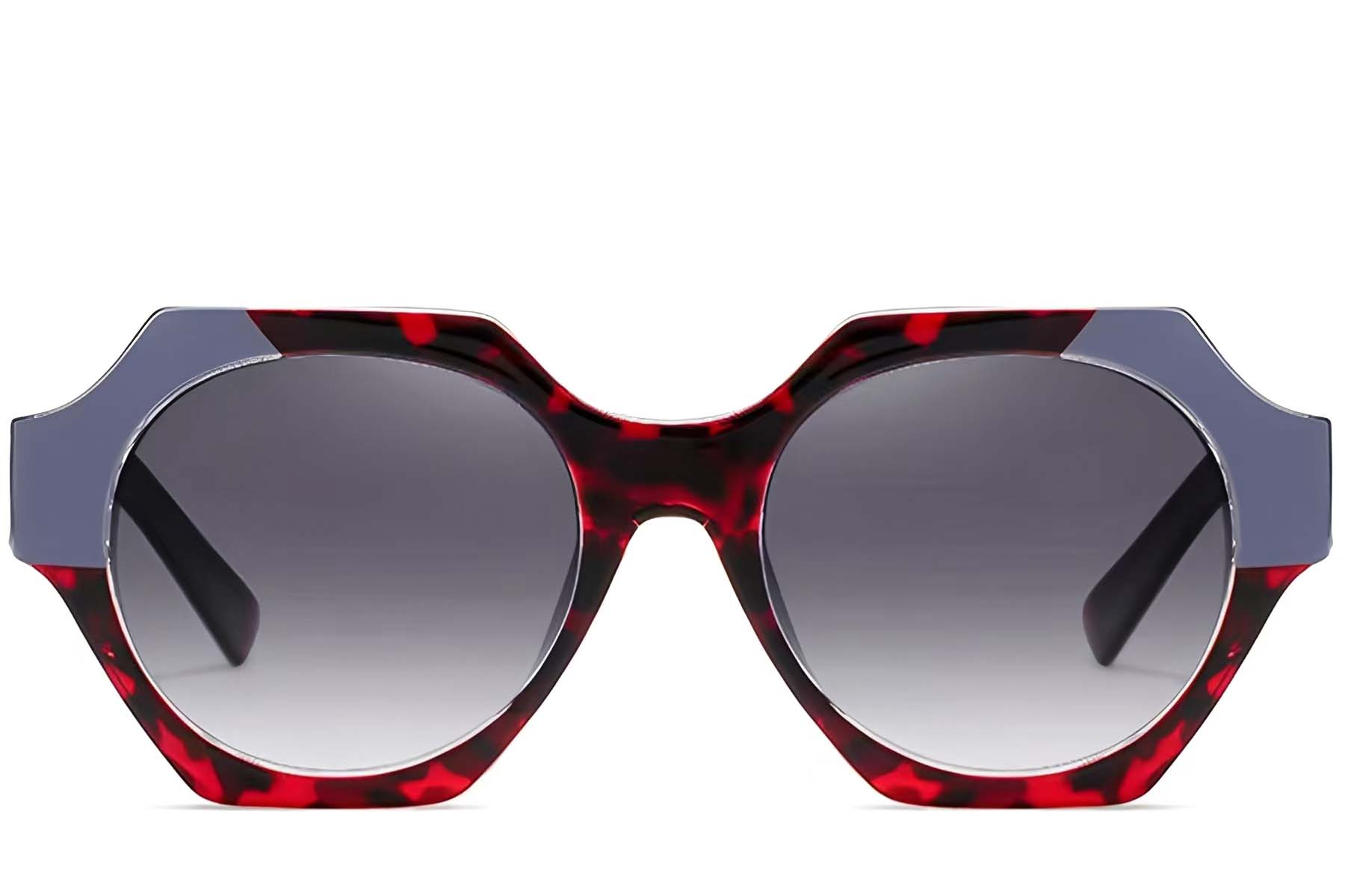 BS2607-0081_Red_Geometric_Acetate_Sunglasses_front