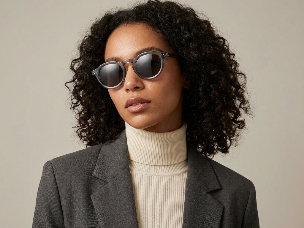 BS2607-0092_Grey_Oval_TR90_Sunglasses-tryon_female