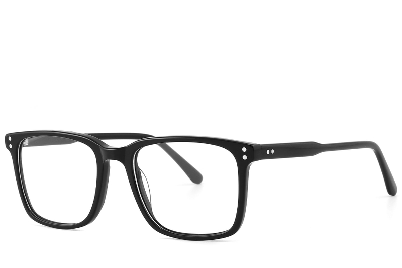 Rectangular Black Acetate Glasses #BS2607-0118
