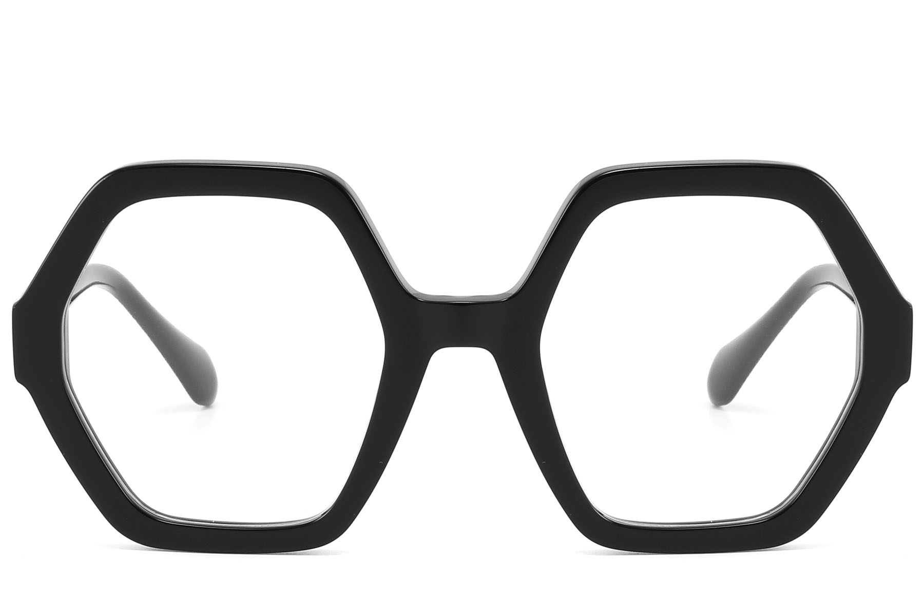 BS2607-0146_Black_Geometric_Acetate_Glasses_front