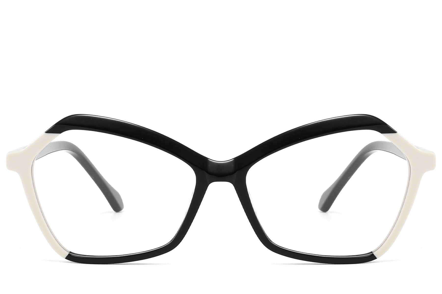 BS2607-0149_Black_Geometric_Acetate_Glasses_front