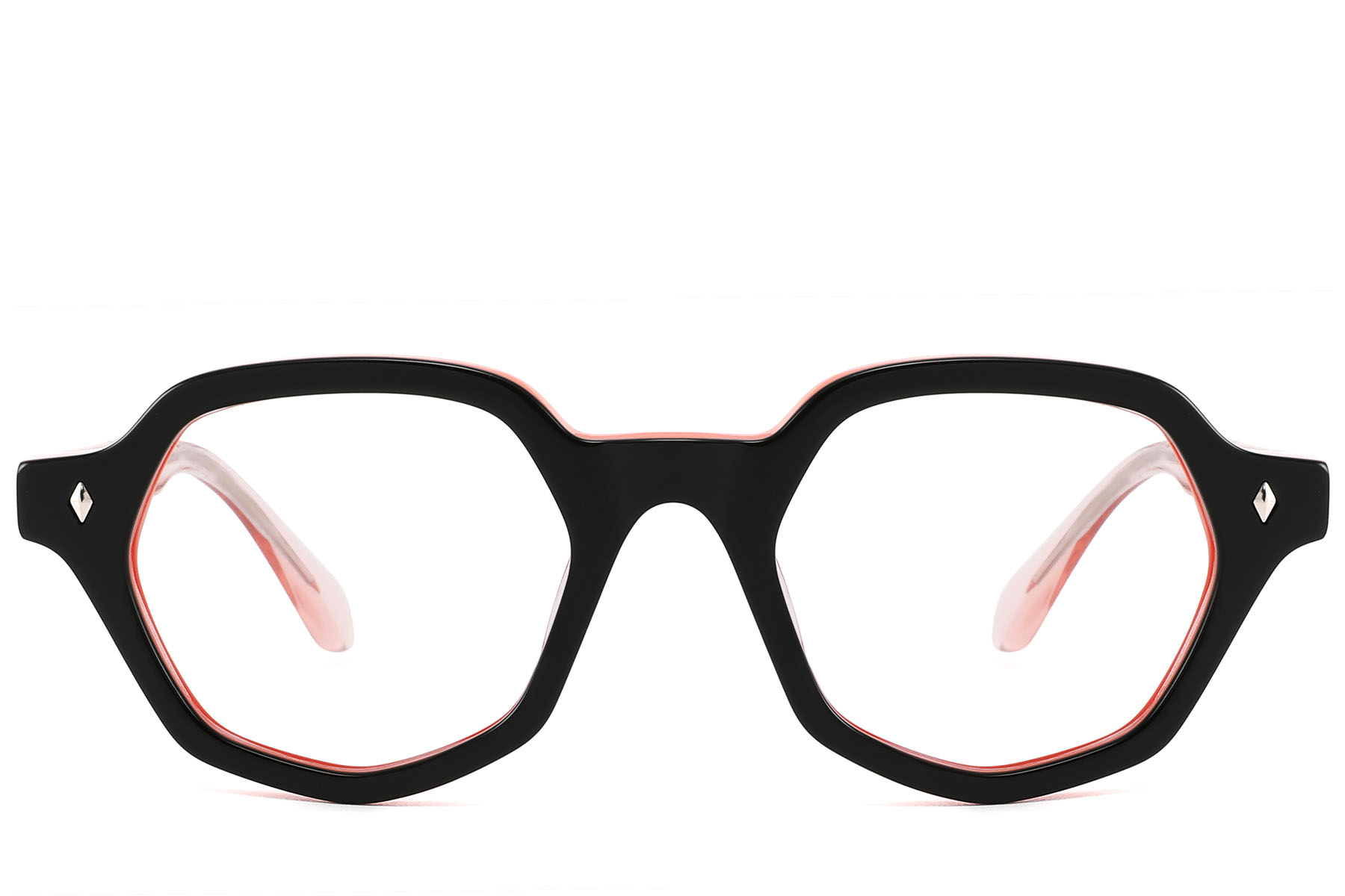 BS2607-0151_Black_Geometric_Acetate_Glasses_front