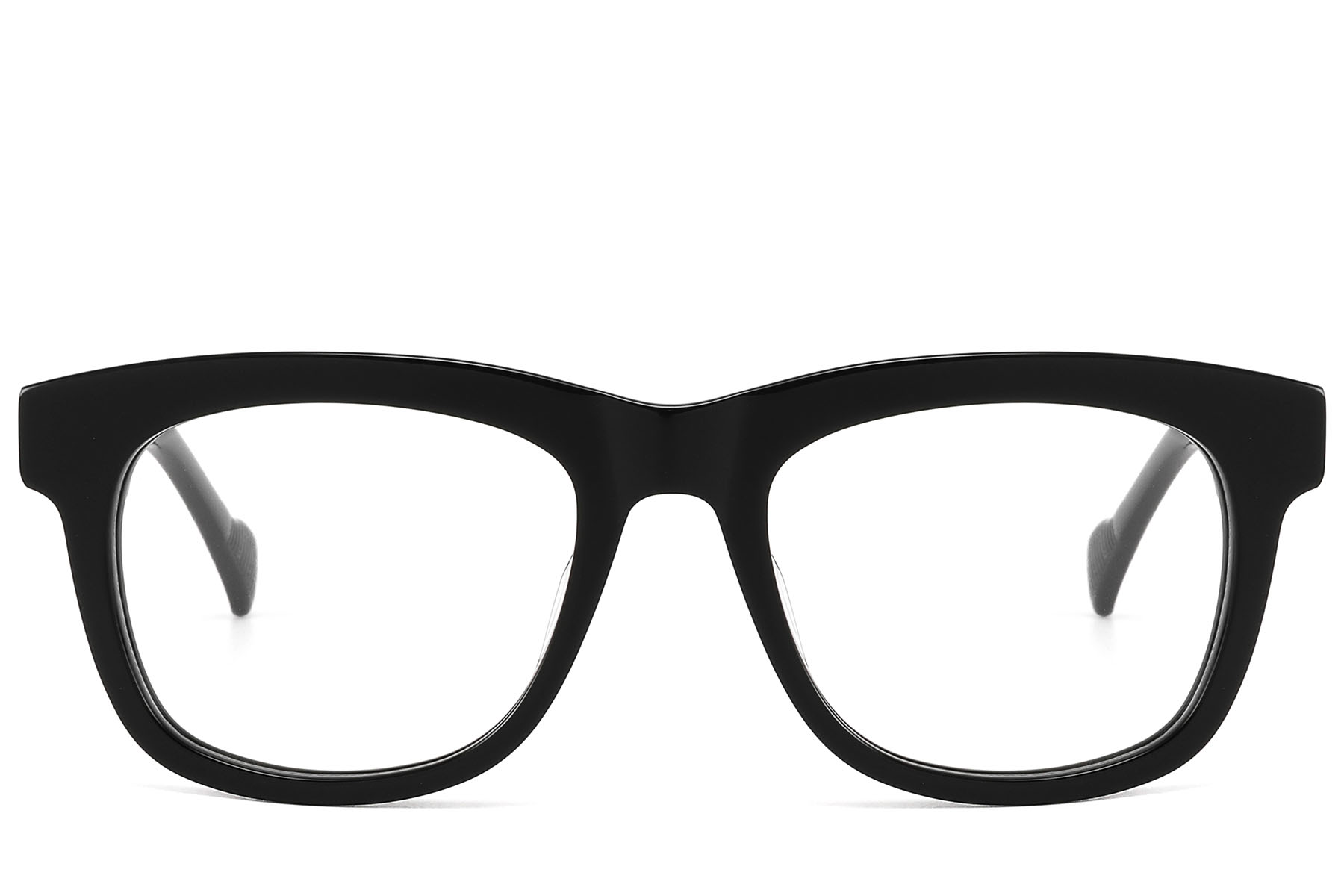 BS2607-0158_Black_Rectangular_Acetate_Glasses_front