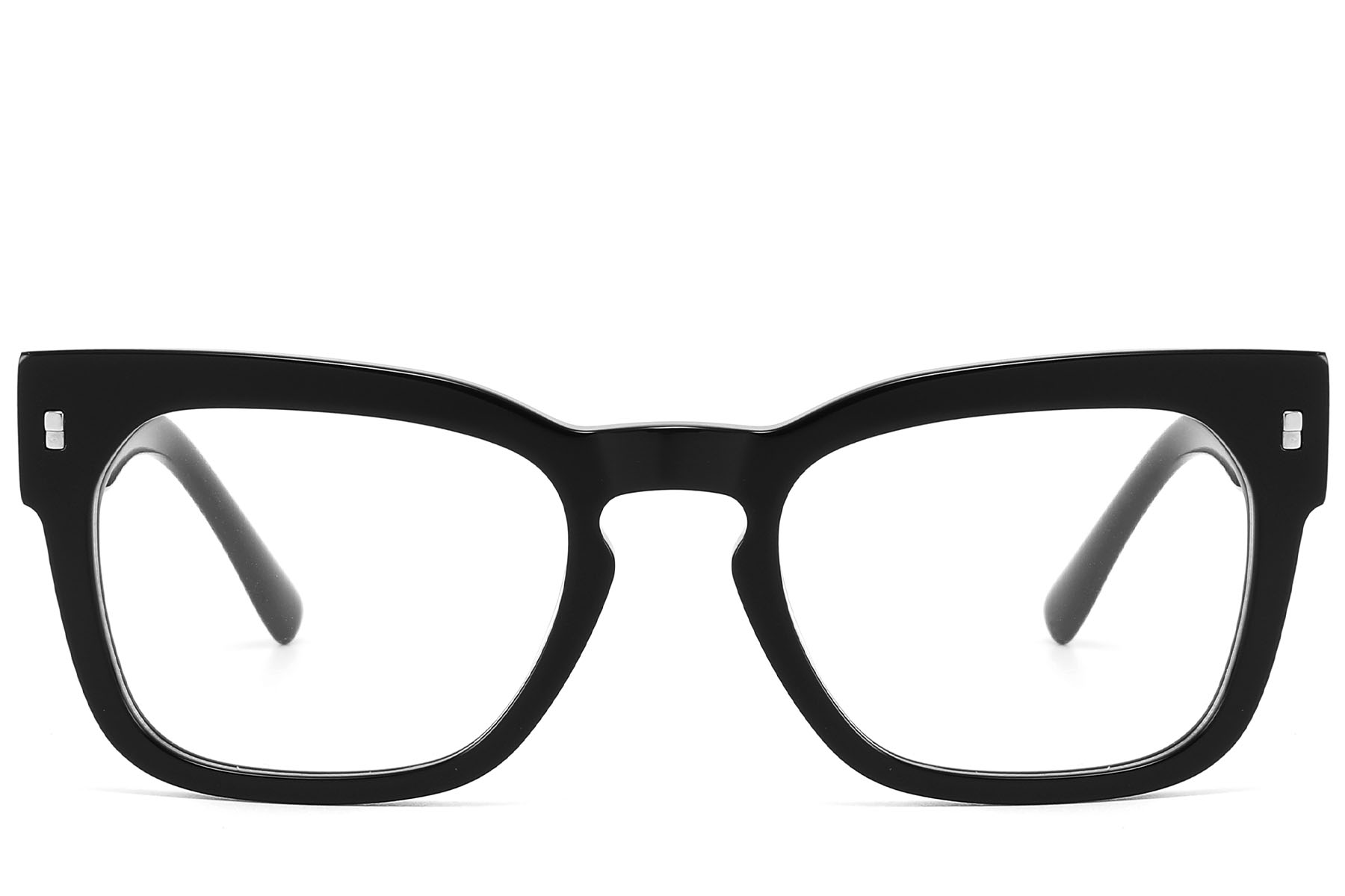 BS2607-0168_Black_Rectangular_Acetate_Glasses_front