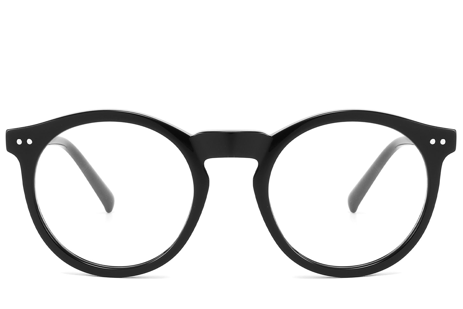 BS2607-0201_Black_Round_Acetate_Glasses_front