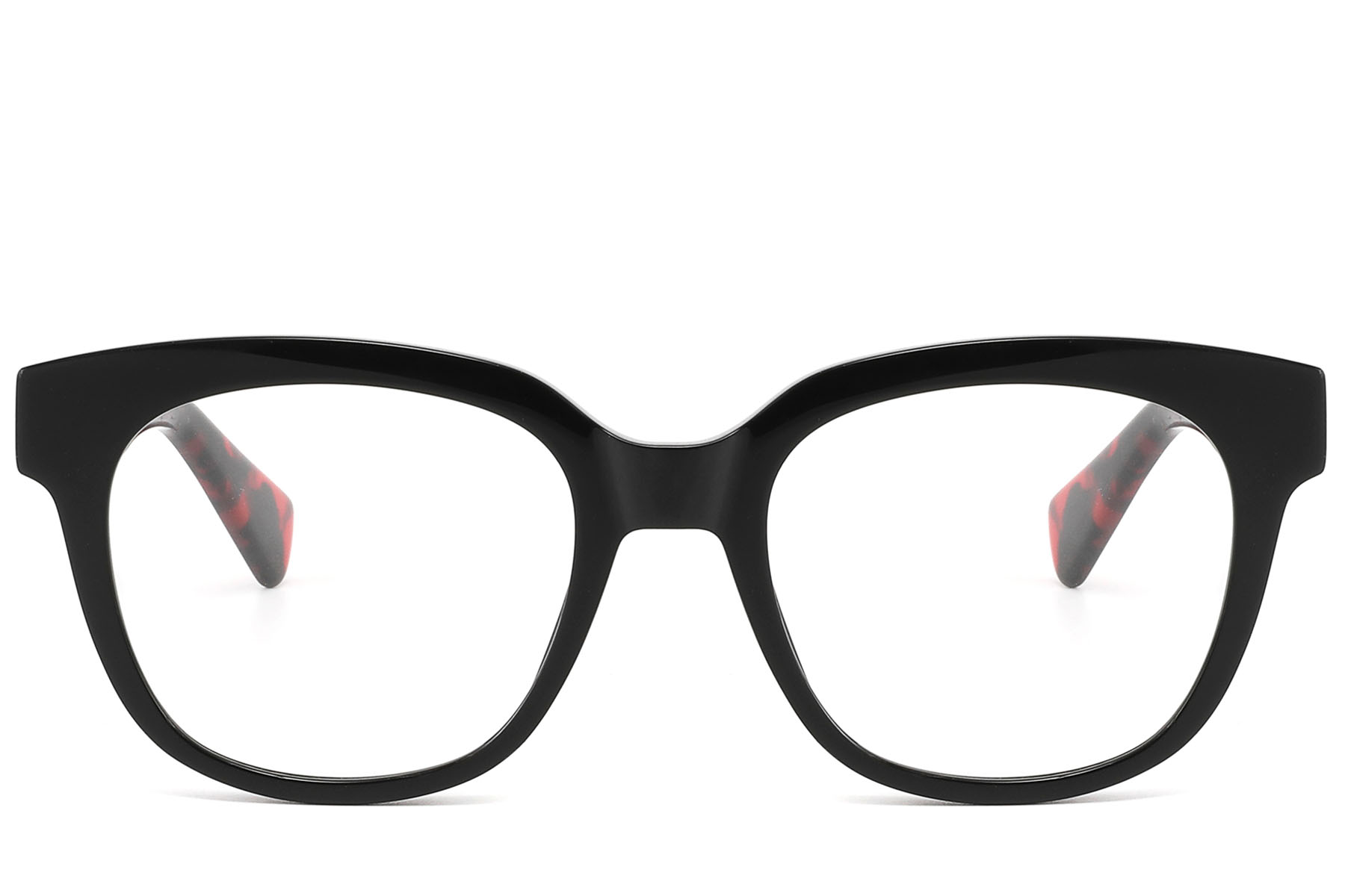 BS2607-0207_Black_Rectangular_Acetate_Glasses_front