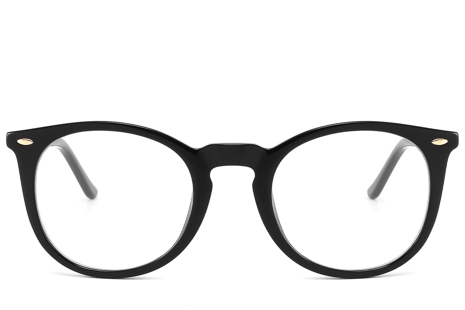 BS2607-0216_Black_Oval_Acetate_Glasses_front