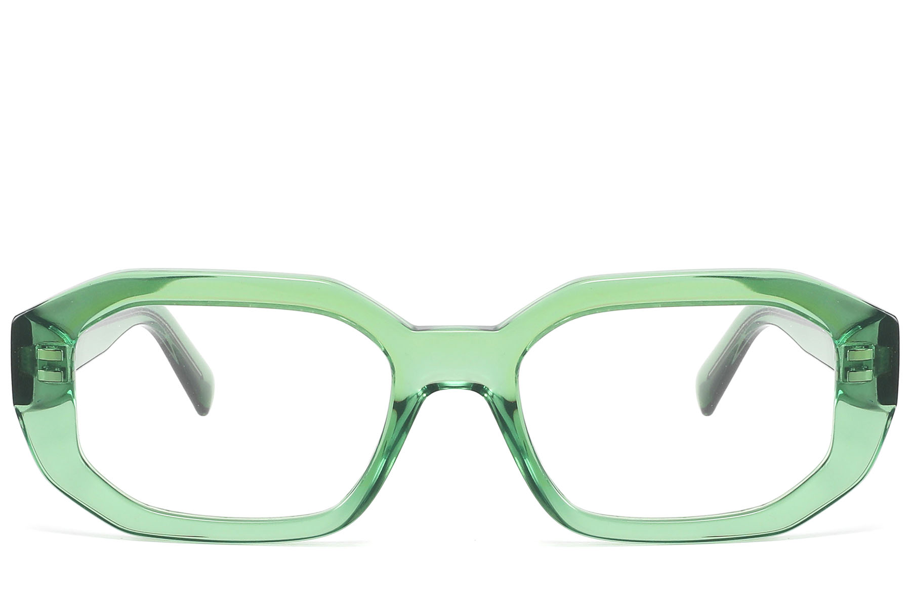 BS2607-0217_Green_Rectangular_Acetate_Glasses_front