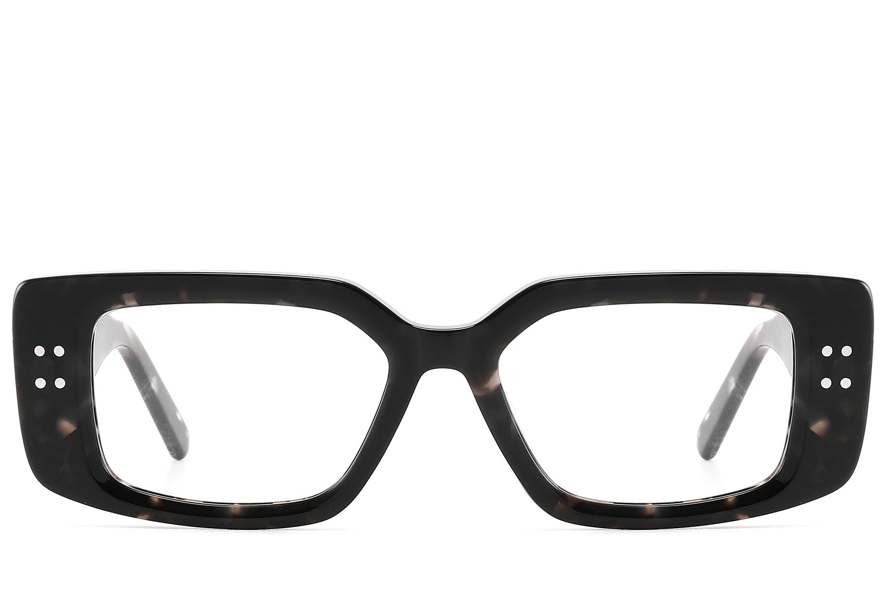 BS2607-0226_Black_Rectangular_Acetate_Glasses_front