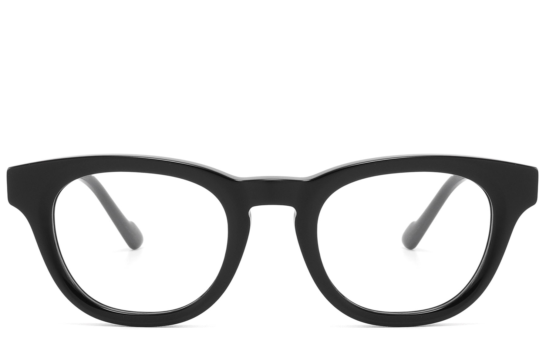 BS2607-0244_Black_Oval_Acetate_Glasses_front