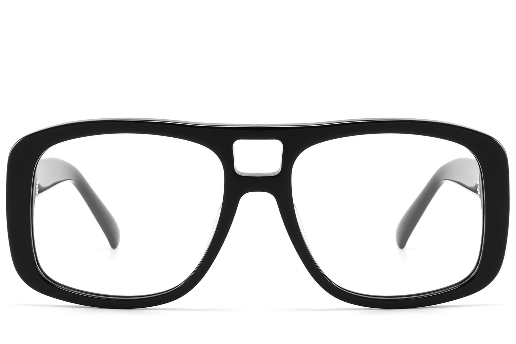 BS2607-0292_Black_Aviator_Acetate_Glasses_front