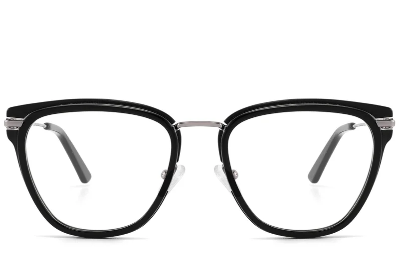 0340 Lunettes rectangulaires en acétate noir #BS2607-0340 - BLACKSHEEP