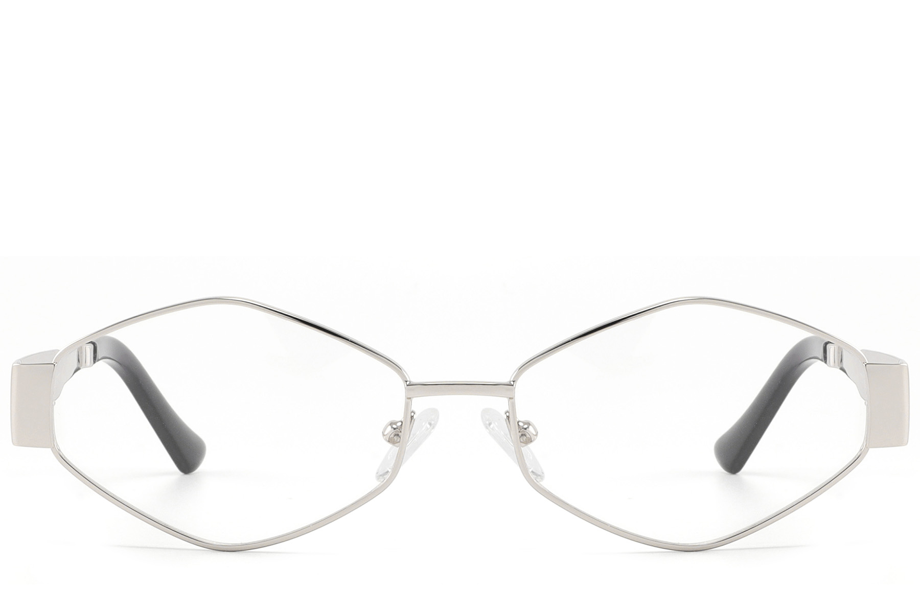 BS2607-0347_Silver_Geometric_Acetate_Glasses_front