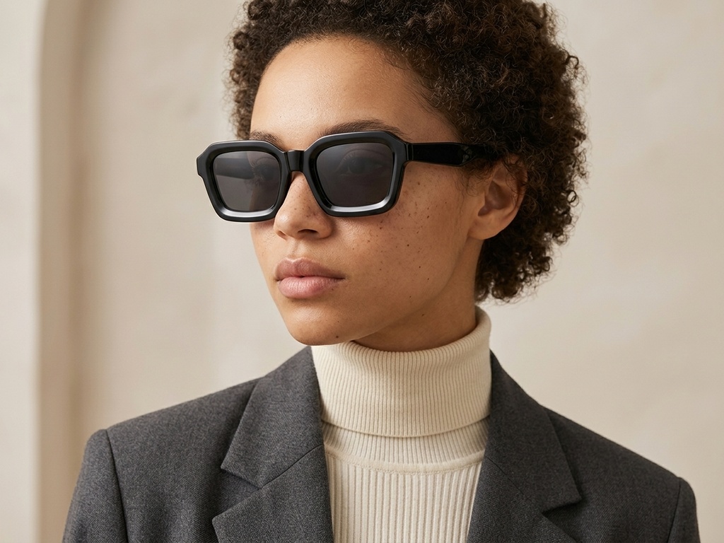 BS2607-0350_Black_Geometric_Acetate_sunglasses-tryon_female