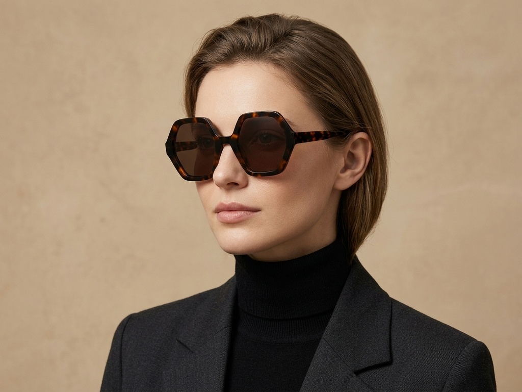 BS2607-0399_Tortoiseshell_Geometric_Acetate_sunglasses-tryon_female
