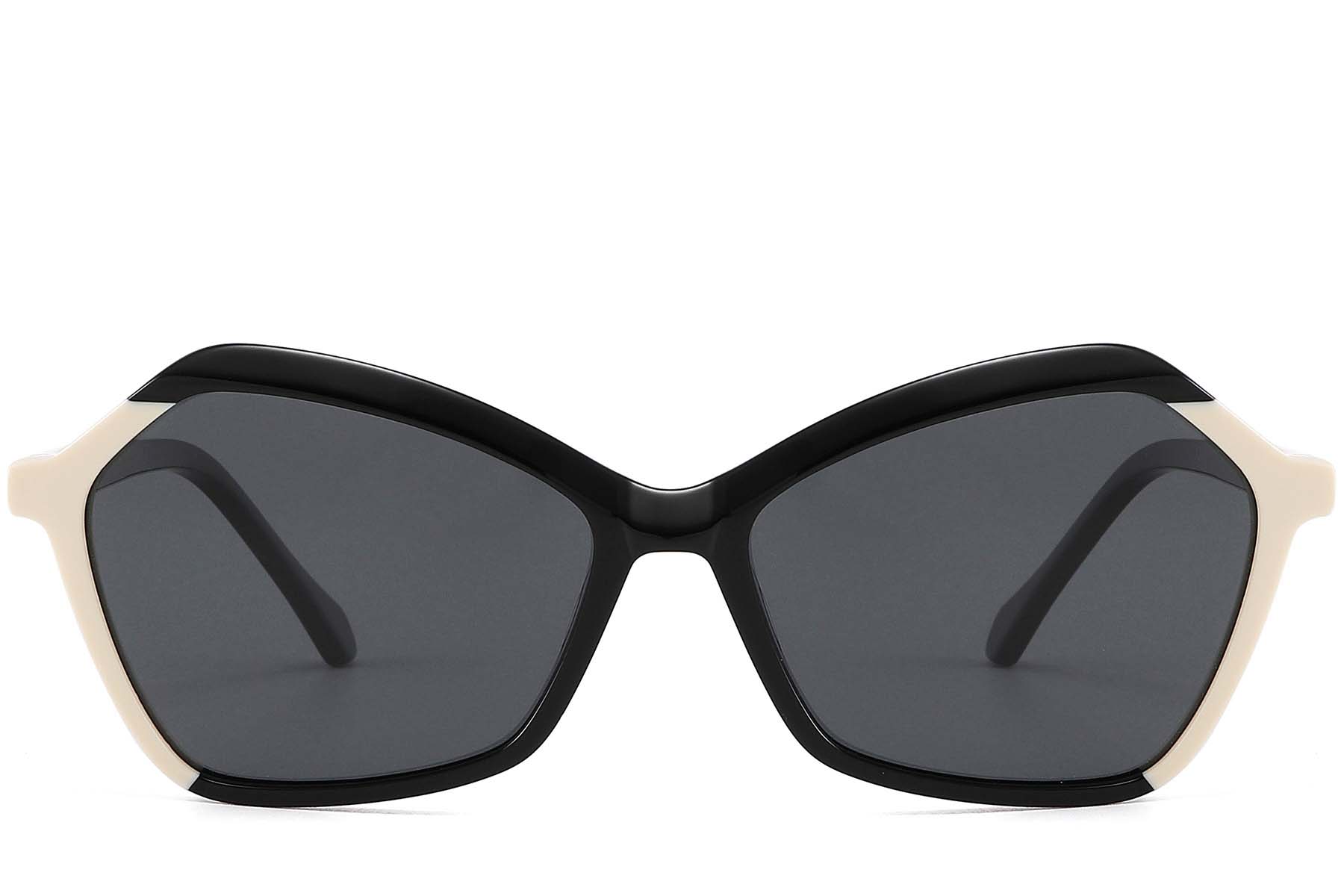 BS2607-0401_Black_Geometric_Acetate_sunglasses_front