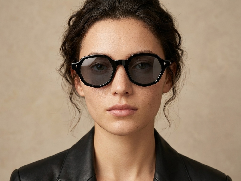 BS2607-0404_Black_Geometric_Acetate_sunglasses-tryon_female