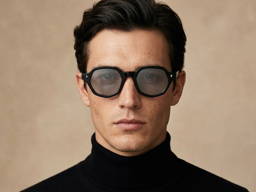 BS2607-0404_Black_Geometric_Acetate_sunglasses-tryon_male