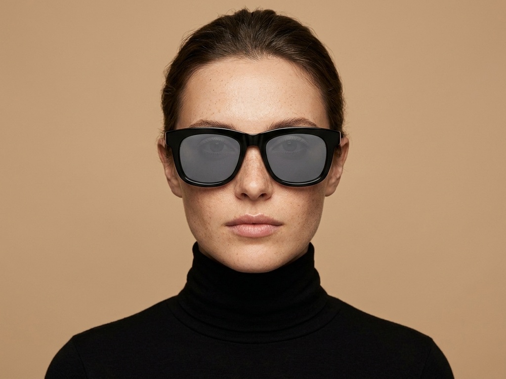 BS2607-0410_Black_Rectangular_Acetate_sunglasses-tryon_female