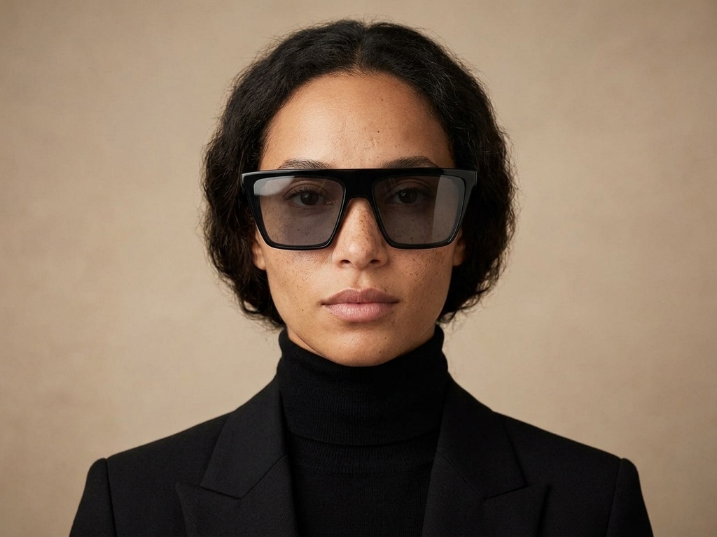 BS2607-0424_Black_Rectangular_Acetate_sunglasses-tryon_female