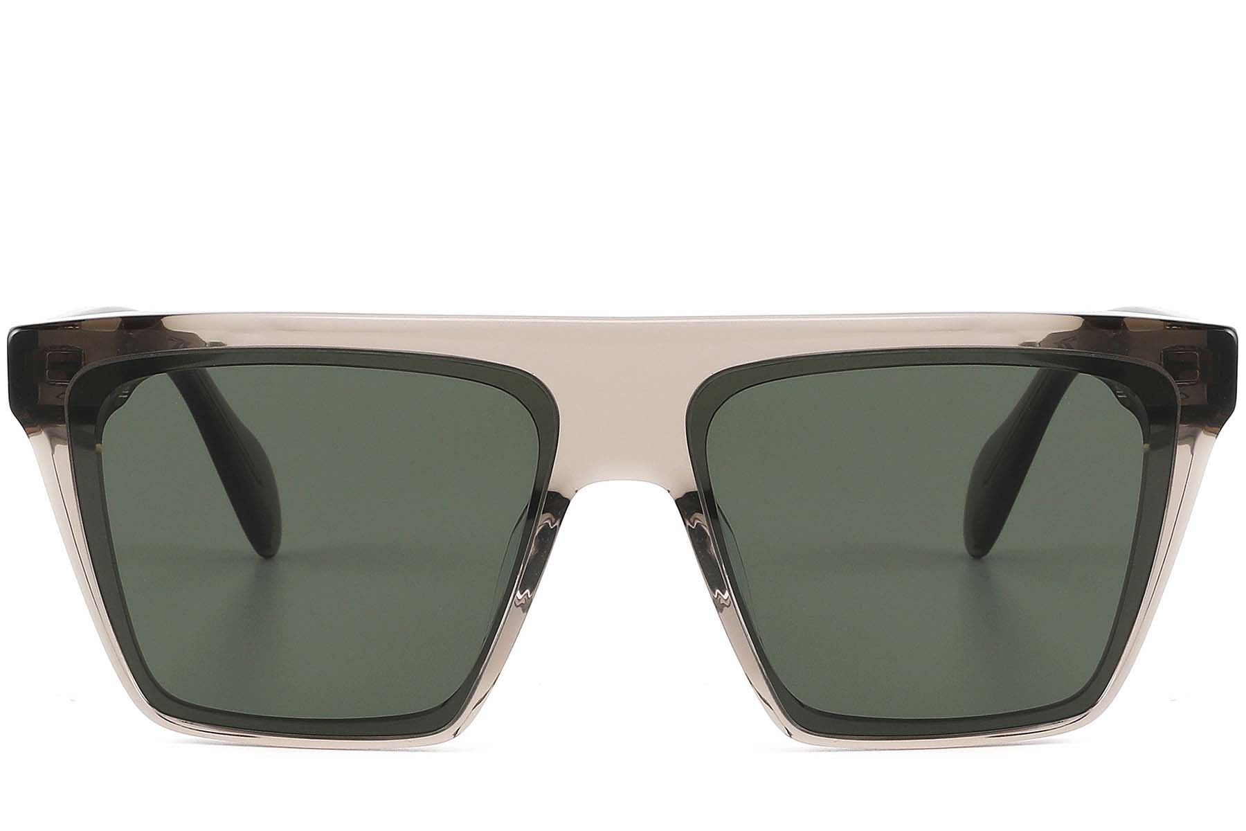 BS2607-0425_Grey_Rectangular_Acetate_sunglasses_front