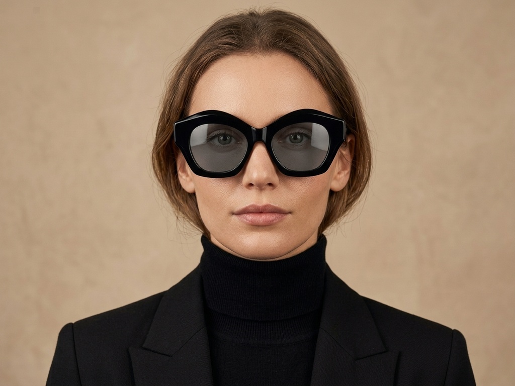 BS2607-0429_Black_Geometric_Acetate_sunglasses-tryon_female