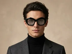BS2607-0429_Black_Geometric_Acetate_sunglasses-tryon_male