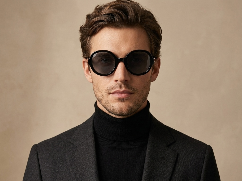 BS2607-0431_Black_Oval_Acetate_sunglasses-tryon_male