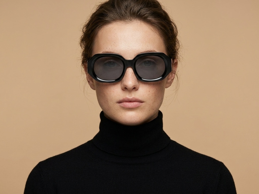 BS2607-0437_Black_Geometric_Acetate_sunglasses-tryon_female