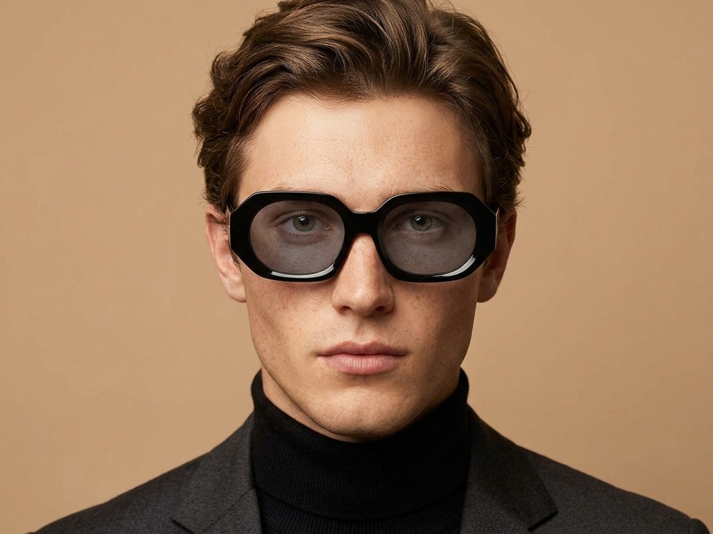 BS2607-0437_Black_Geometric_Acetate_sunglasses-tryon_male