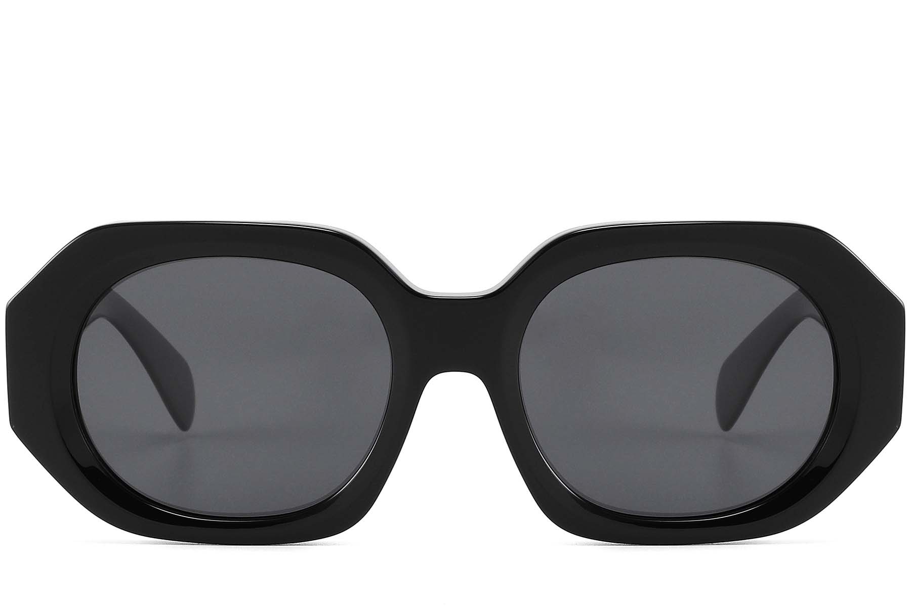 BS2607-0437_Black_Geometric_Acetate_sunglasses_front