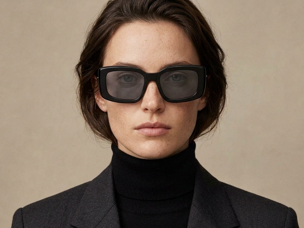 BS2607-0440_Black_Rectangular_Acetate_sunglasses-tryon_female
