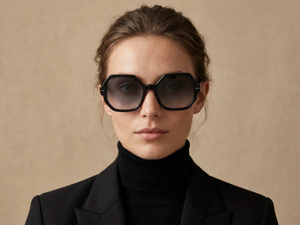 BS2607-0445_Black_Geometric_Acetate_sunglasses-tryon_female