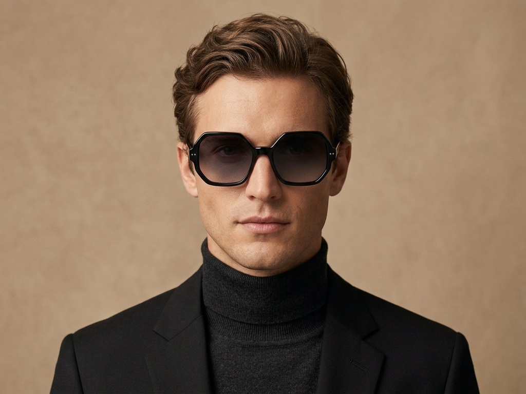 BS2607-0445_Black_Geometric_Acetate_sunglasses-tryon_male