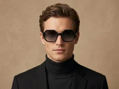 BS2607-0445_Black_Geometric_Acetate_sunglasses-tryon_male