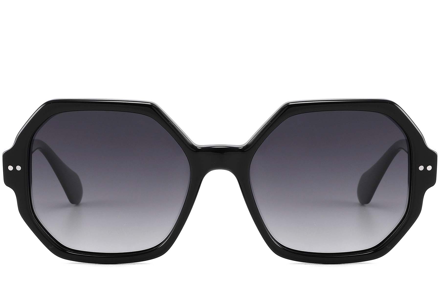 BS2607-0445_Black_Geometric_Acetate_sunglasses_front