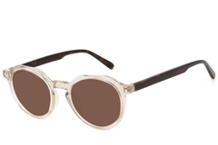 Ovale Sonnenbrille aus grauem Acetat #BS2607-0447