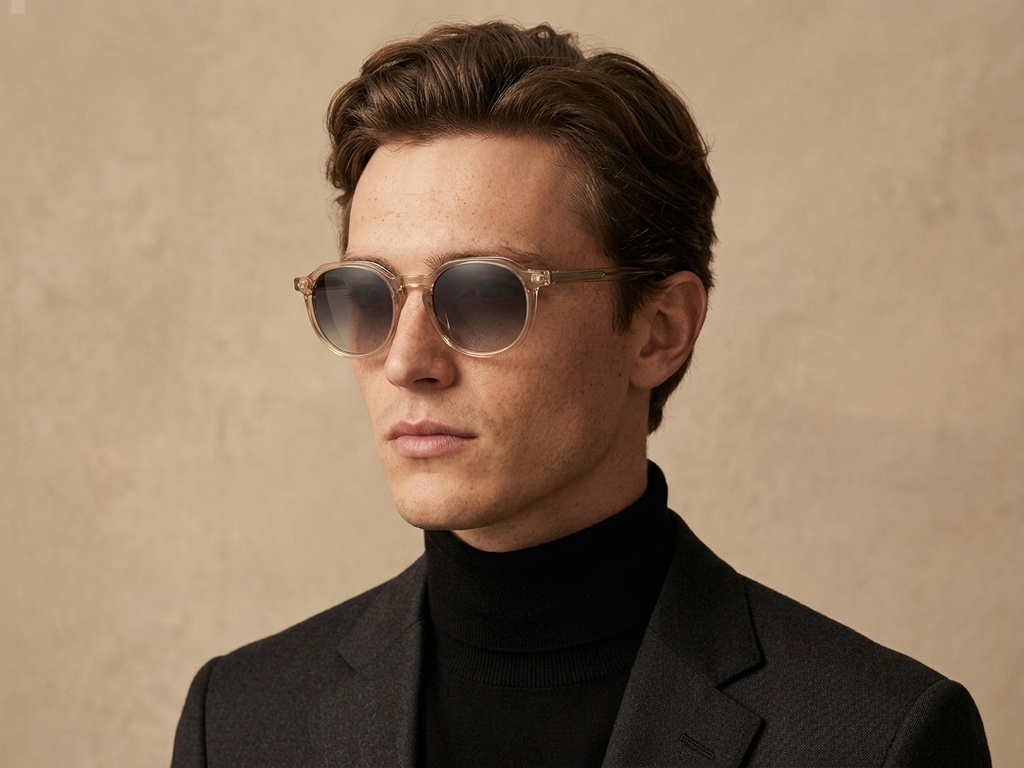 BS2607-0449_Yellow_Oval_Acetate_sunglasses_corner-tryon_male