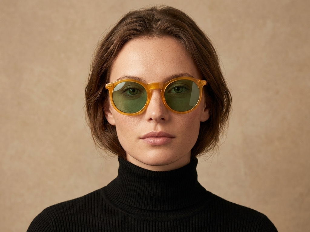 BS2607-0451_Yellow_Round_Acetate_sunglasses-tryon_female