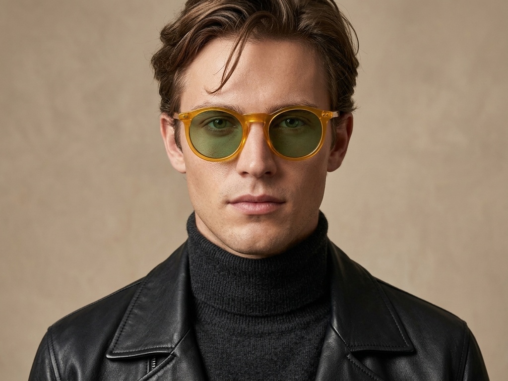 BS2607-0451_Yellow_Round_Acetate_sunglasses-tryon_male