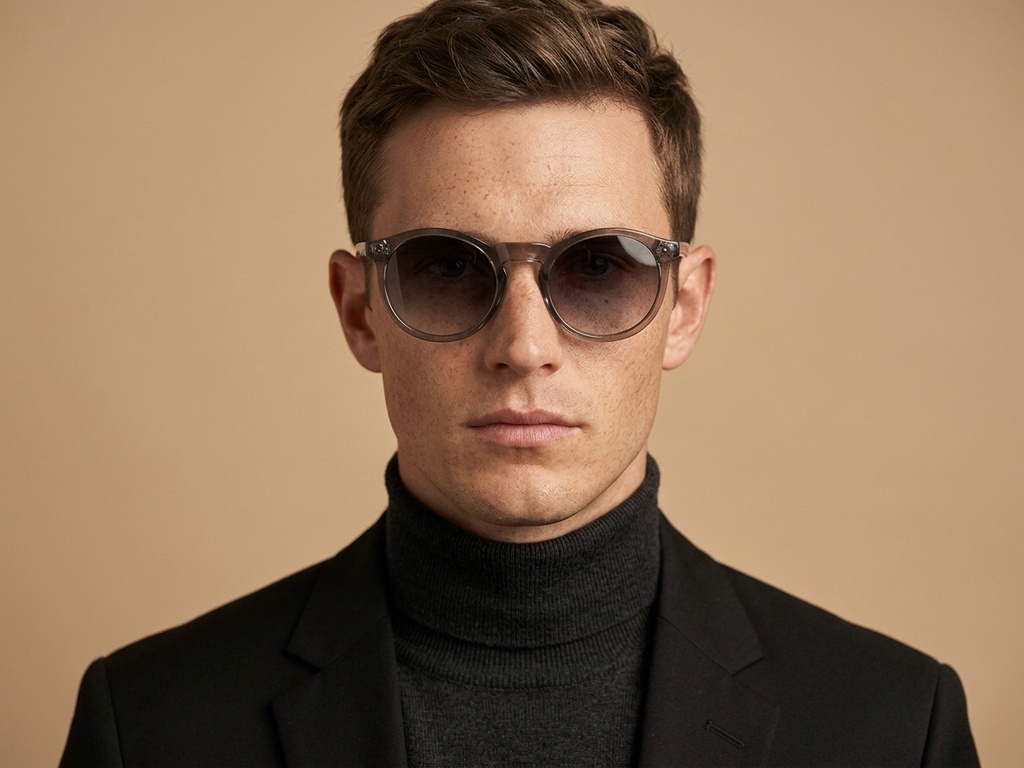 BS2607-0454_Grey_Round_Acetate_sunglasses-tryon_male