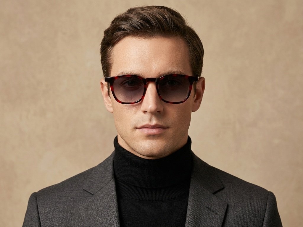 BS2607-0462_Red_Rectangular_Acetate_sunglasses-tryon_male