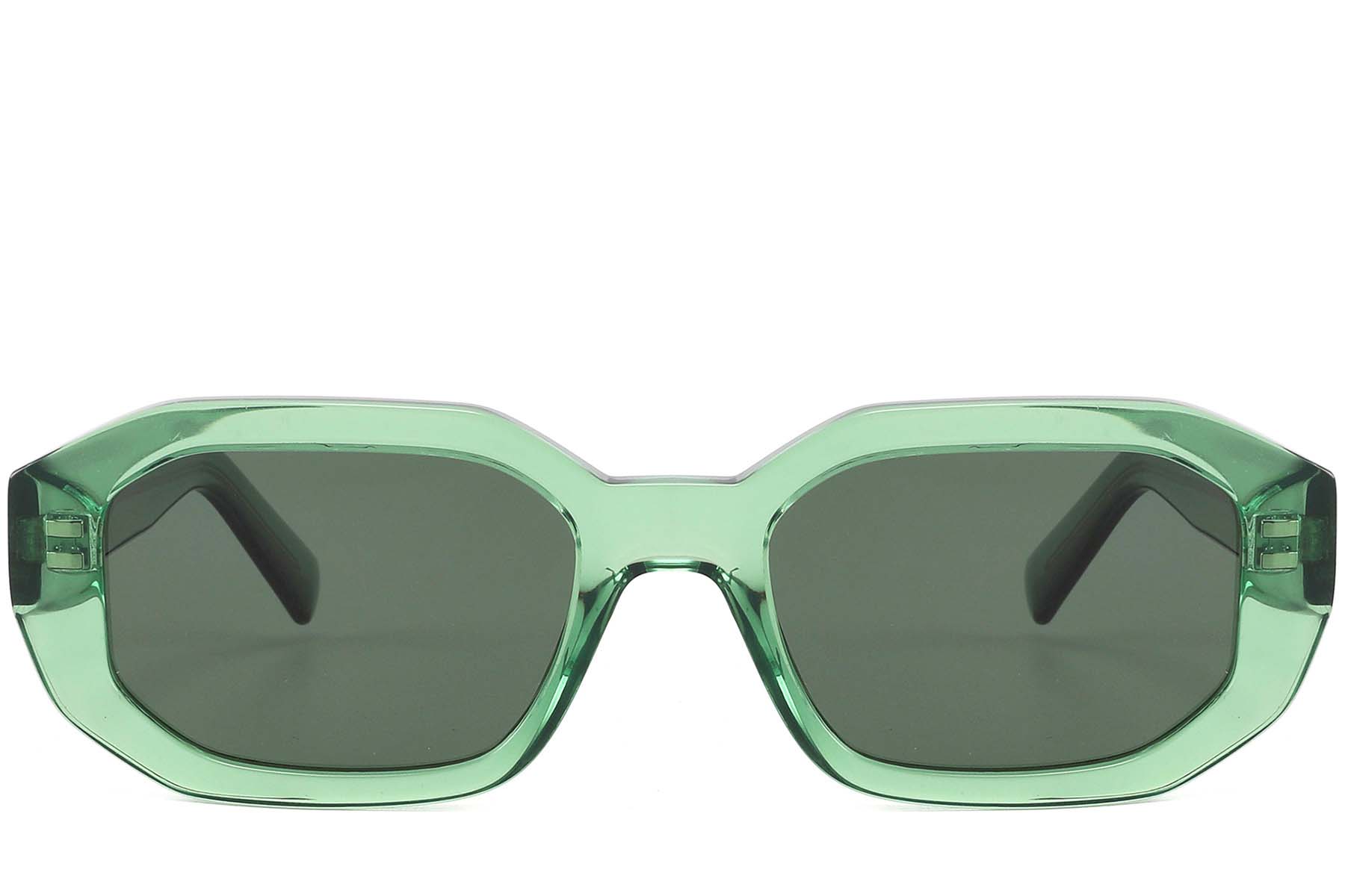 BS2607-0469_Green_Rectangular_Acetate_sunglasses_front