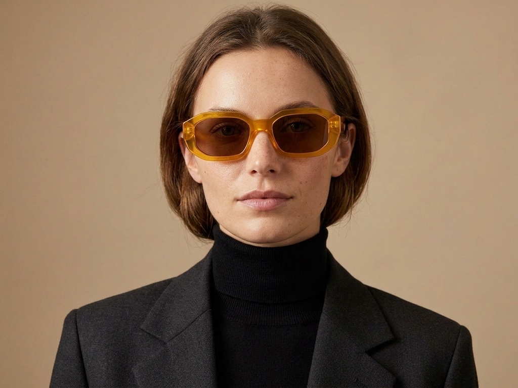 BS2607-0471_Yellow_Rectangular_Acetate_sunglasses-tryon_female
