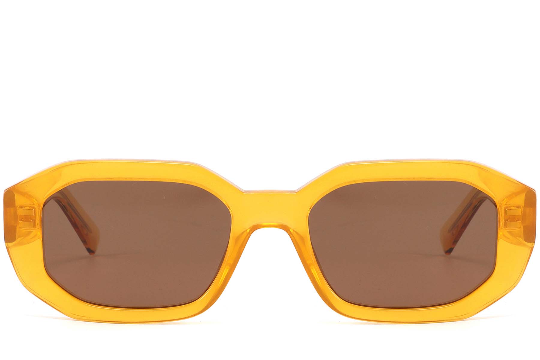 BS2607-0471_Yellow_Rectangular_Acetate_sunglasses_front