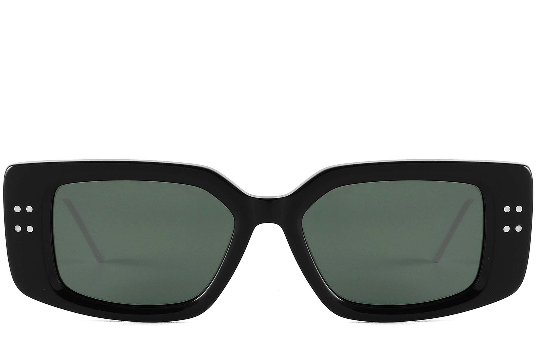 Rectangular Black Acetate Sunglasses #BS2607-0476