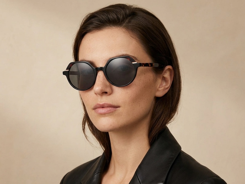 BS2607-0487_Black_Geometric_Acetate_sunglasses-tryon_female