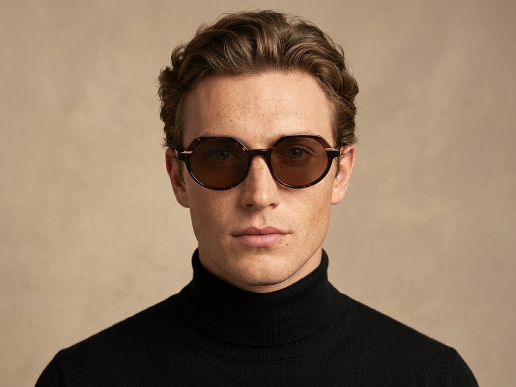 BS2607-0488_Tortoiseshell_Geometric_Acetate_sunglasses_corner-tryon_male